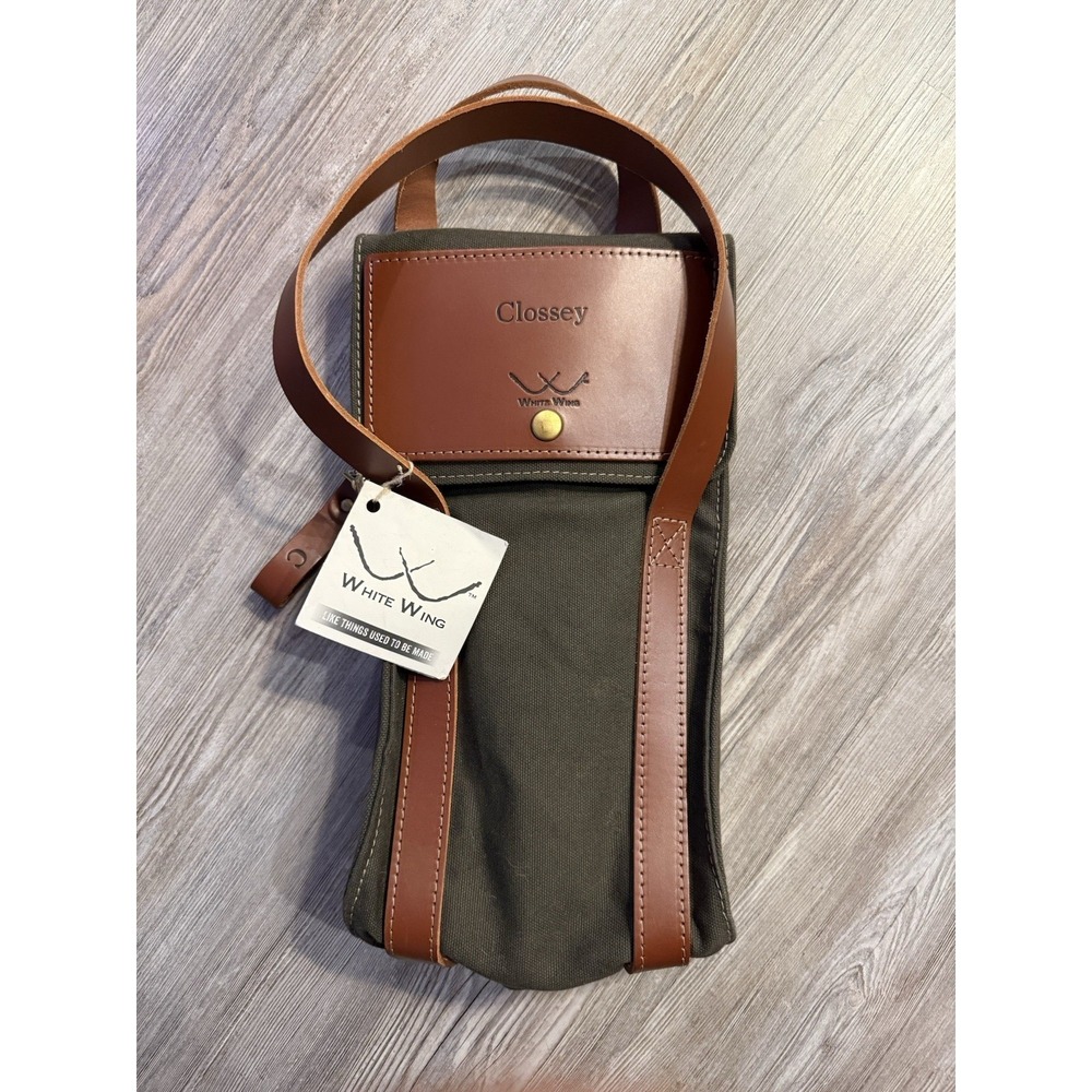 White Wing Canvas Leather 2 Bottle Wine Carrier